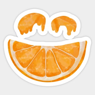 Chaotic Orange Slice Smile Face Sticker